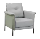 LIPARI - 1, křeslo, ekokůže šedá/zelená